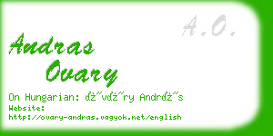 andras ovary business card